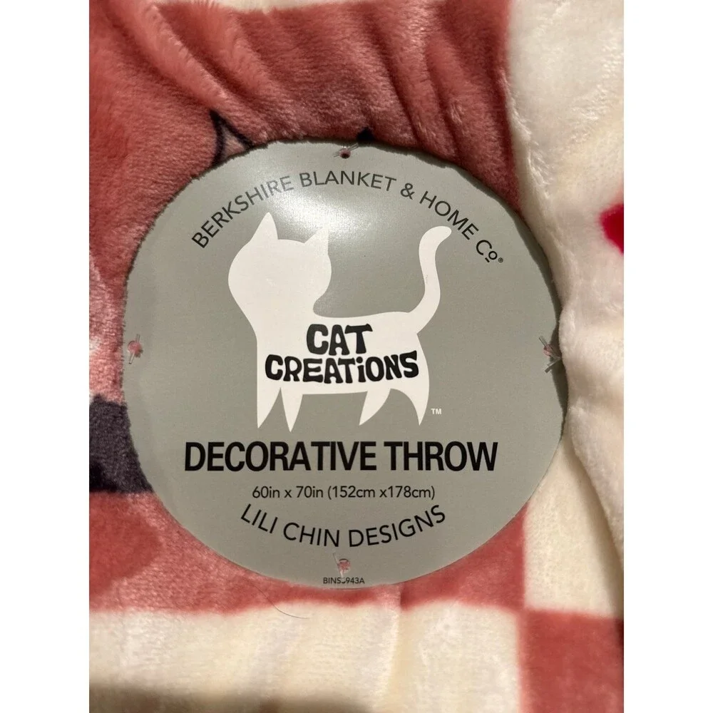 Valentines Day Coquette Pink Bows and Cats Blanket